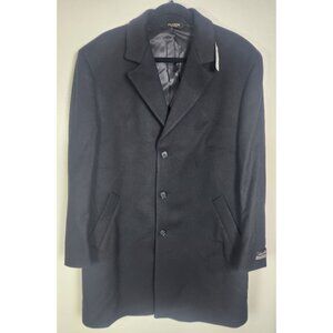 Jos.A.Bank Men's Sz. 42 Reg Black Wool, Camel Hair & Silk Over Coat NWT